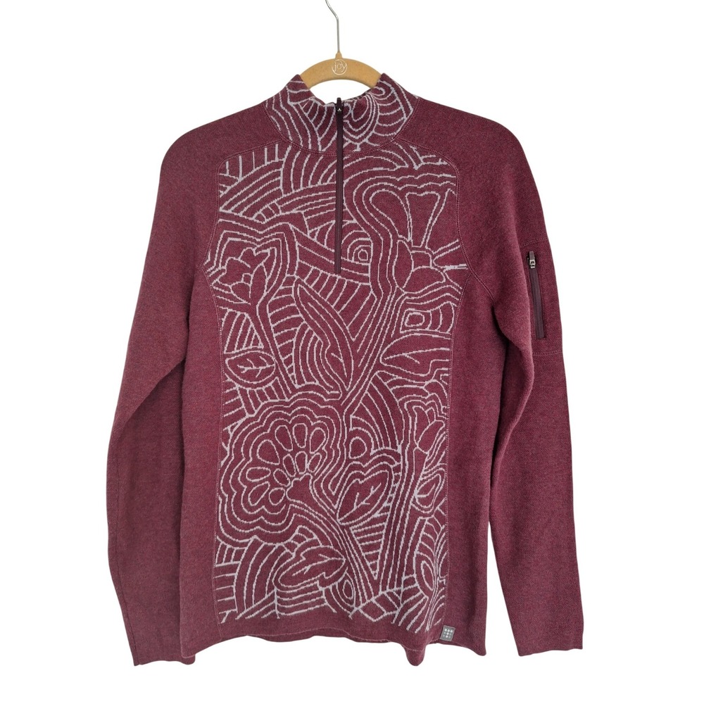 Title Nine Pullover Sweater Merino Wool 60% Blend‎ 1/4 Zip Sz S